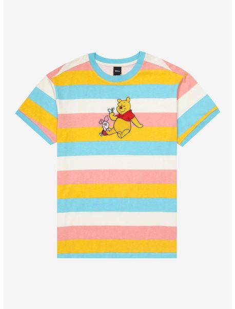 Girls Tees Disney Winnie The Pooh Duo Stripe Girls Ringer T-Shirt