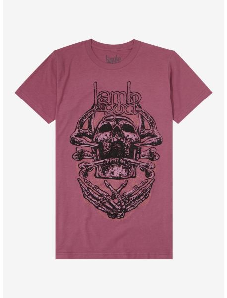 Tees Girls Lamb Of God Skeleton Boyfriend Fit Girls T-Shirt