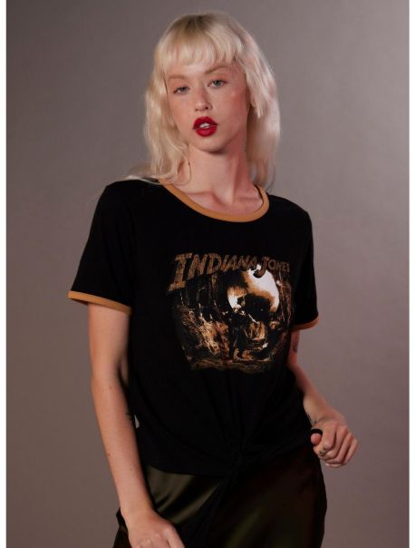 Tees Girls Her Universe Indiana Jones Cave Scene Girls Tie-Front T-Shirt