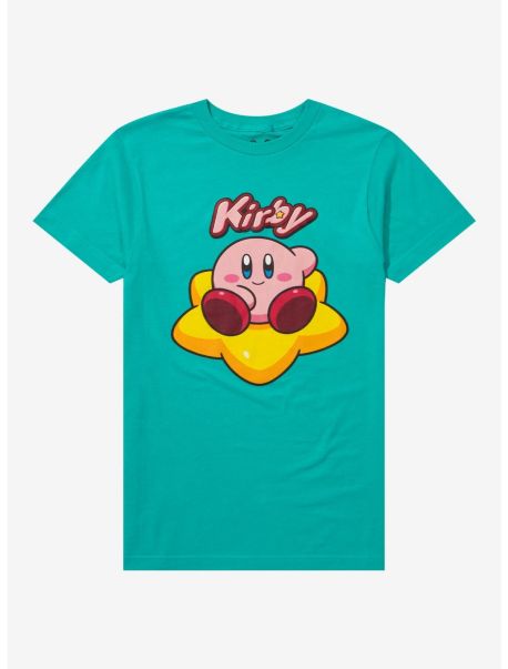 Tees Kirby Warp Star Teal Boyfriend Fit Girls T-Shirt Girls