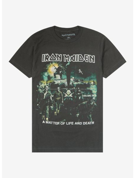 Iron Maiden A Matter Of Life And Death Album Cover Boyfriend Fit Girls T-Shirt Tees Girls