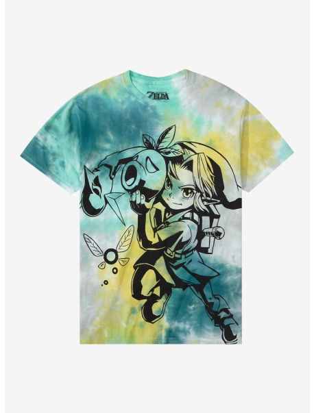 Tees Girls The Legend Of Zelda Link Jumbo Graphic Tie-Dye Boyfriend Fit Girls T-Shirt