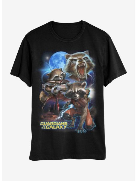 Tees Marvel Guardians Of The Galaxy Rocket Raccoon Collage Boyfriend Fit Girls T-Shirt Girls