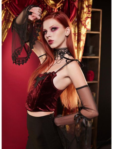 Tops Girls Interview With The Vampire Velvet Lace Girls Corset