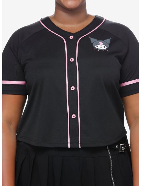 Girls Kuromi Crop Girls Baseball Jersey Plus Size Tops