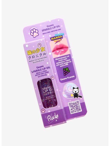 Beauty Girls Rude Cosmetics Grape Sparkle Lip Oil