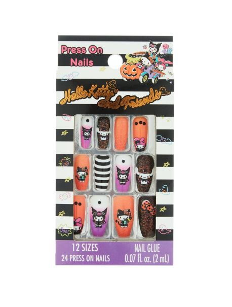 Girls Hello Kitty And Friends Halloween Faux Nail Set Beauty