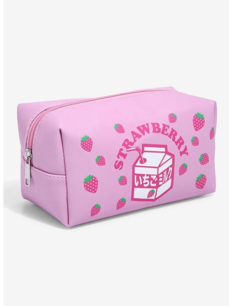 Girls Strawberry Milk Makeup Bag Beauty