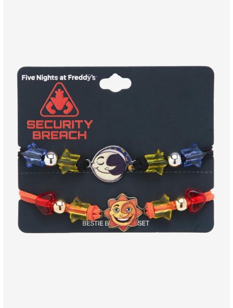 Five Nights At Freddy's: Security Breach Sun & Moon Best Friend Cord Bracelet Set Jewelry Girls