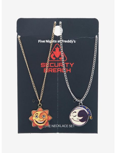 Jewelry Girls Five Nights At Freddy's: Security Breach Sun & Moon Best Friend Necklace Set