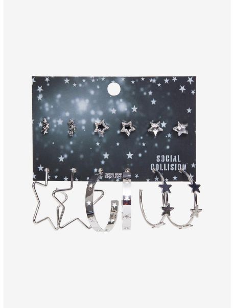 Jewelry Social Collision Star Studs & Hoops Earring Set Girls