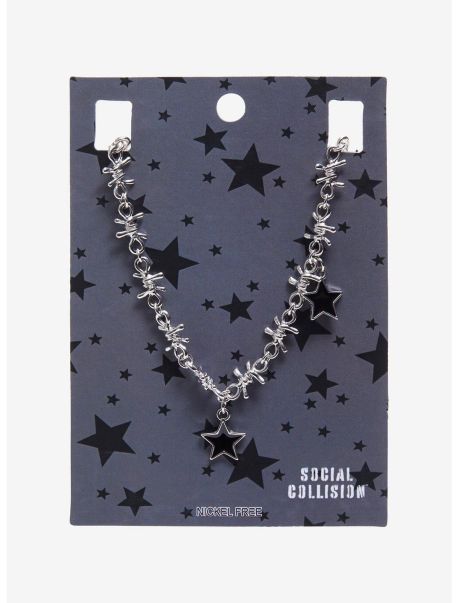 Social Collision Star Barbed Wire Necklace Girls Jewelry