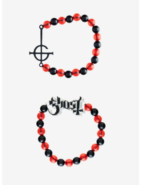 Ghost Grucifix Logo Beaded Bracelet Set Girls Jewelry