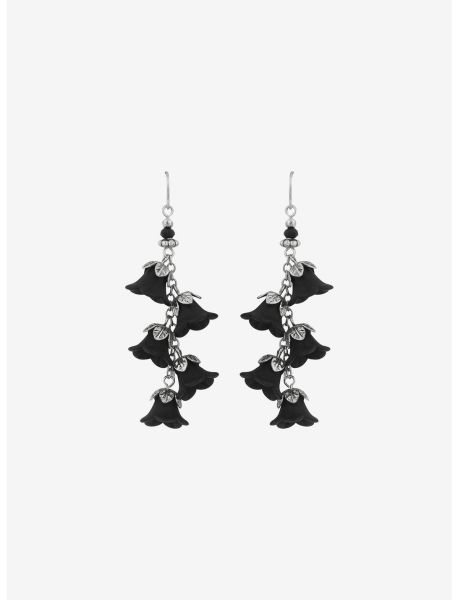 Girls Jewelry Thorn & Fable Black Rose Drop Earrings
