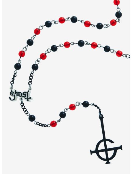 Girls Ghost Grucifix Rosary Necklace Jewelry