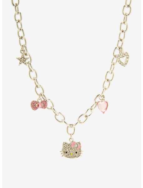 Girls Jewelry Hello Kitty Silver Bling Charm Necklace