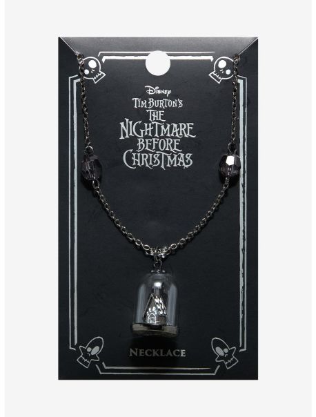 Jewelry Girls The Nightmare Before Christmas Zero Tombstone Domed Necklace