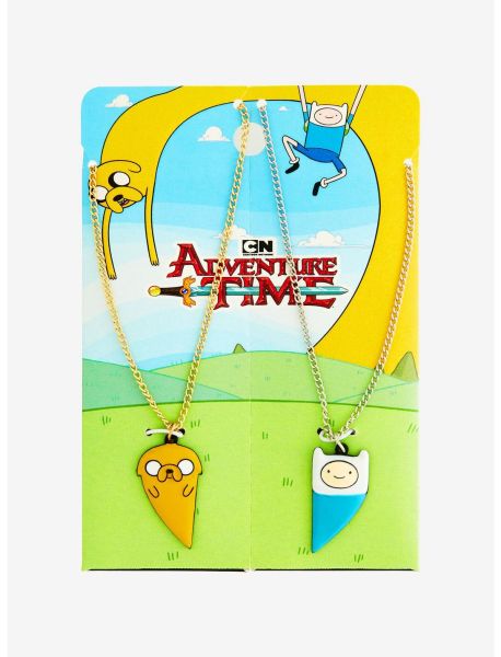 Girls Adventure Time Finn & Jake Best Friend Necklace Set Jewelry