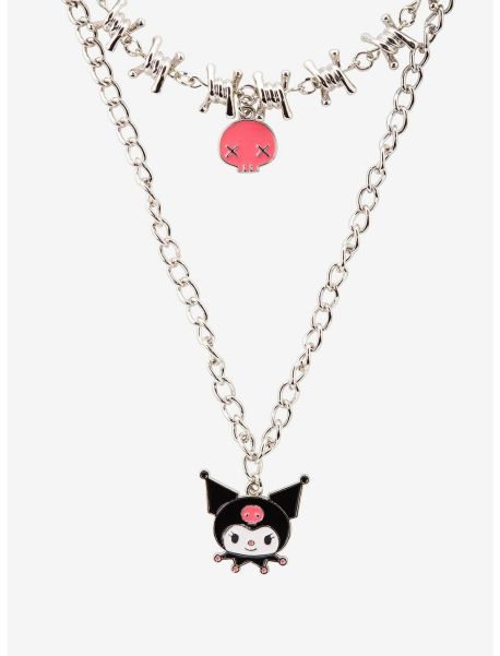 Jewelry Kuromi Skull Barbed Wire Necklace Set Girls