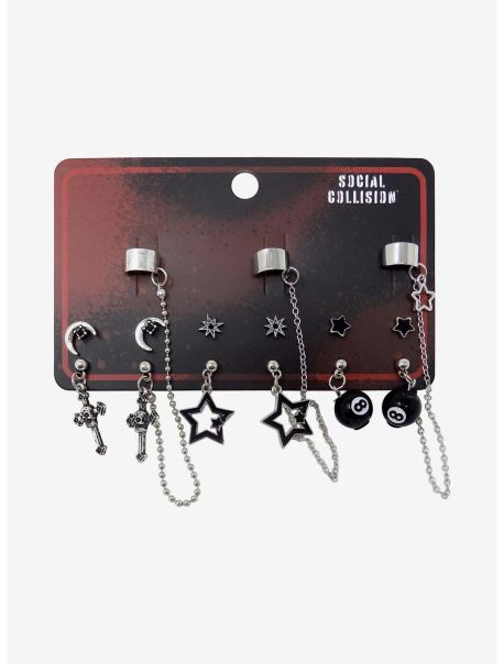 Jewelry Social Collision Grunge Icon Cuff Earring Set Girls