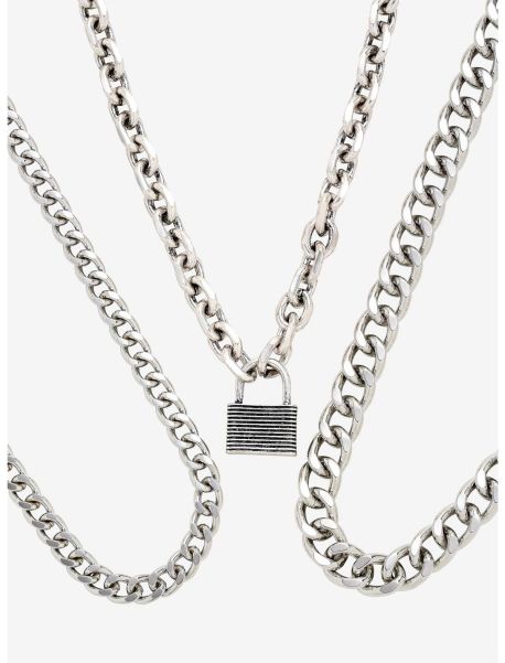 Padlock Chain Necklace Set Jewelry Girls