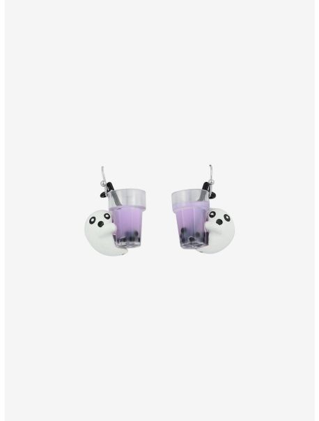 Cosmic Aura Ghost Boba Drop Earrings Jewelry Girls