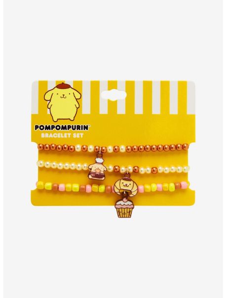Pompompurin Bakery Treats Beaded Bracelet Set Girls Jewelry