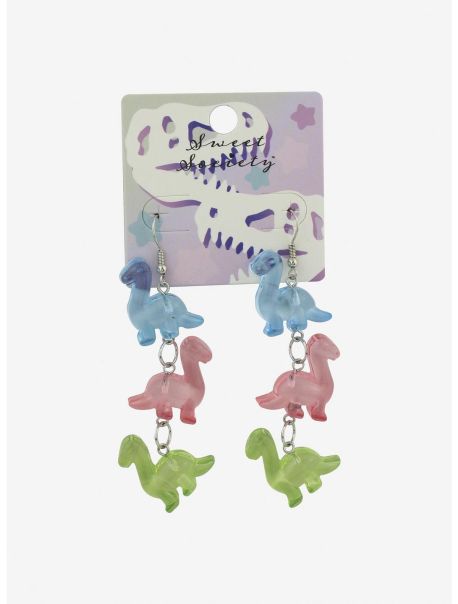 Girls Colorful Dinosaur Charm Drop Earrings Jewelry