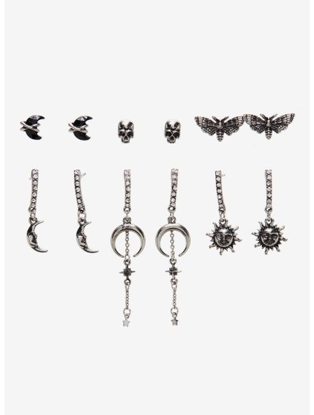 Jewelry Girls Dark Moth Celestial Earring Set