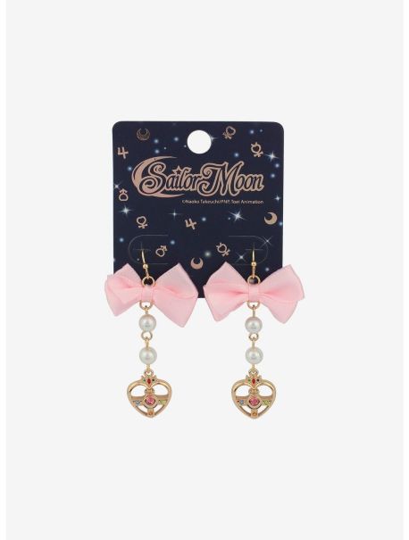 Sailor Moon Cosmic Heart Compact Bow Earrings Girls Jewelry