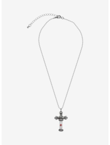 Girls Jewelry Social Collision Rose Cross Pendant Necklace