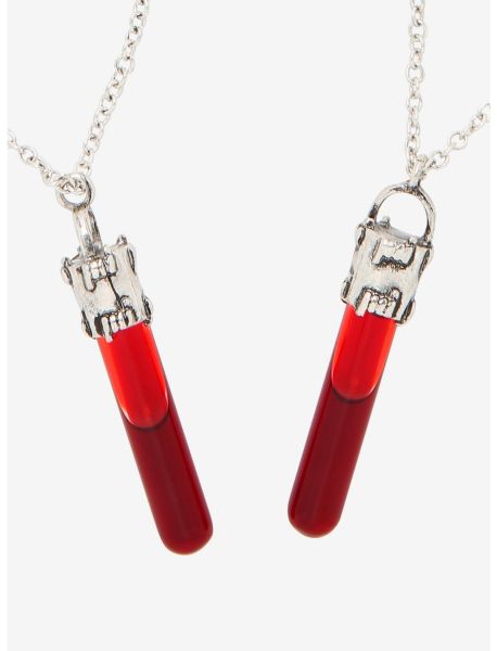 Girls Jewelry Blood Vial Best Friend Necklace Set