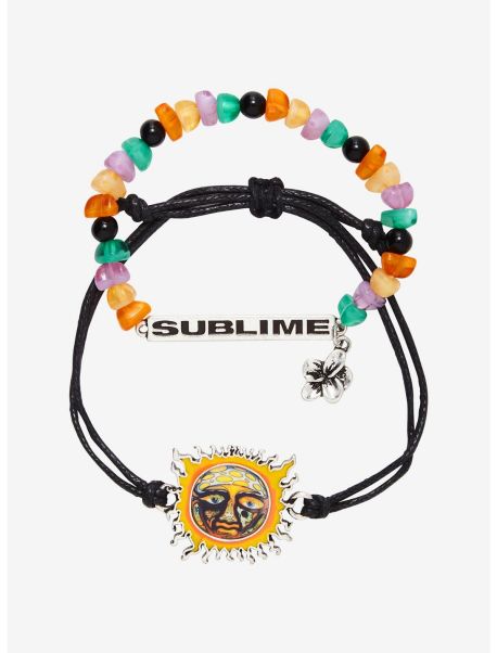 Jewelry Sublime Logo Cord Beaded Bracelet Set Girls