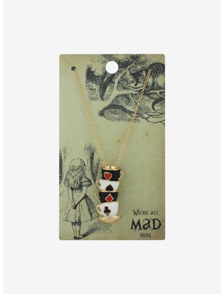 Girls Jewelry All Mad Here Teacups Pendant Necklace