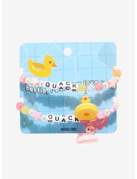 Girls Jewelry Rubber Duck Best Friend Beaded Bracelet Set