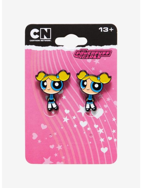 Girls Jewelry The Powerpuff Girls Bubbles Front/Back Earrings