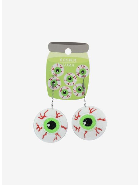 Cosmic Aura Eyeball Plush Drop Earrings Girls Jewelry