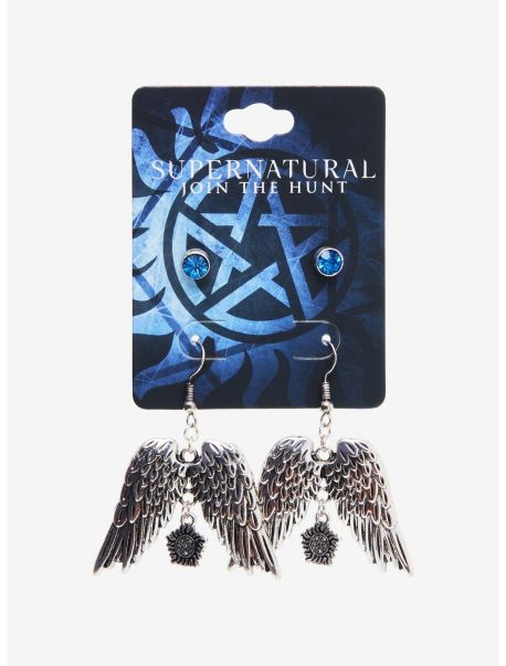 Girls Jewelry Supernatural Castiel Wings Earring Set