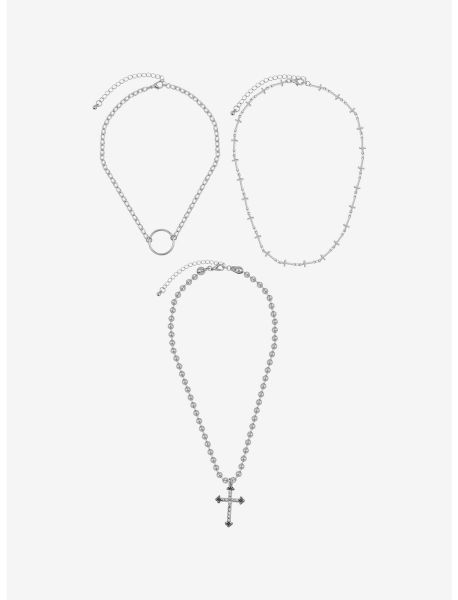 Girls Jewelry Social Collision O-Ring & Cross Necklace Set