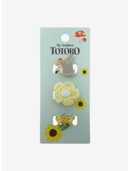 Girls Studio Ghibli My Neighbor Totoro Crochet Flower Ring Set Jewelry