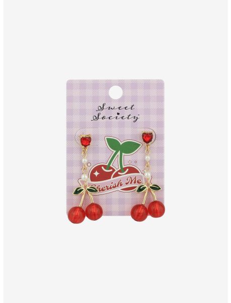 Girls Sweet Society Cherry Drop Earrings Jewelry
