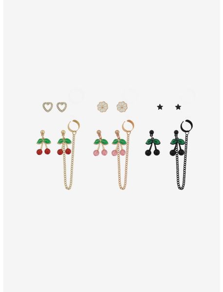 Sweet Society Cherry Icon Cuff Earring Set Girls Jewelry