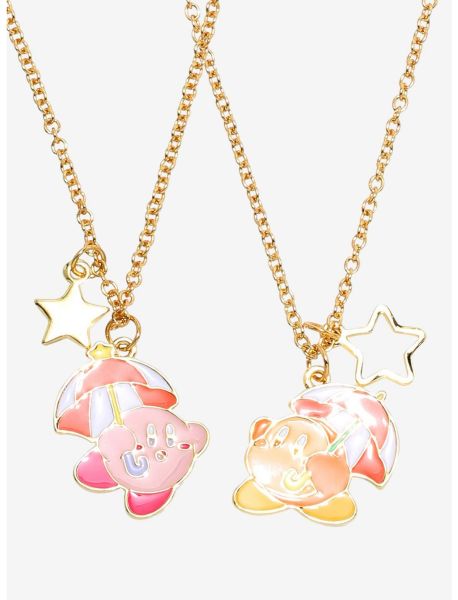 Kirby Waddle Dee Umbrella Best Friend Necklace Set Girls Jewelry