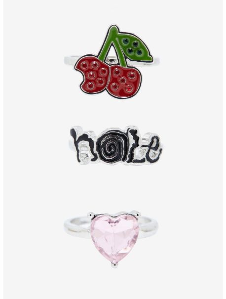 Hole Cherry Heart Ring Set Jewelry Girls