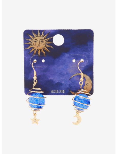Celestial Blue Bead Mismatch Earrings Jewelry Girls