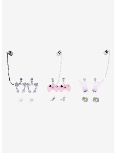 Girls Jewelry Gamer Girl Cuff Earring Set