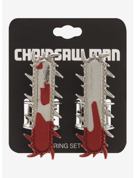 Girls Chainsaw Man Bloody Chainsaw Best Friend Ring Set Jewelry