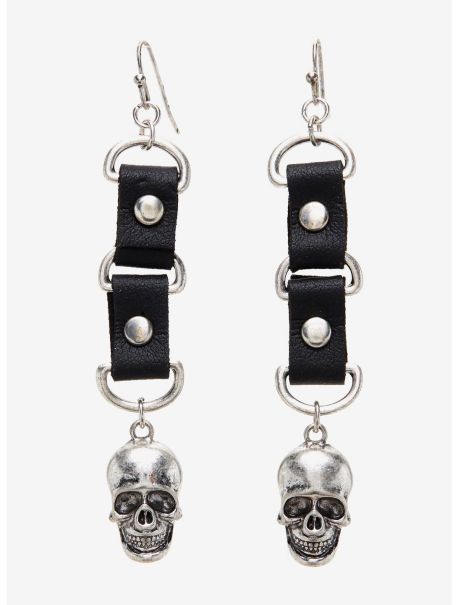 Skull Leather Strap Earrings Jewelry Girls