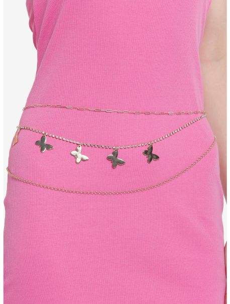 Gold Butterfly Jeweled Belly Chain Jewelry Girls