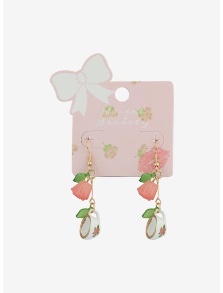 Girls Jewelry Sweet Society Teacup Flower Drop Earrings